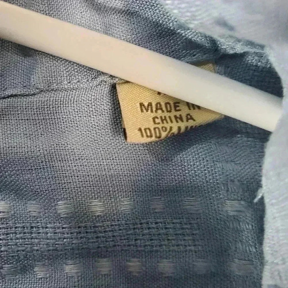 Tommy Bahama 100% Linen Long Sleeve Shirt Men’s size XL Light Blue Travel - Picture 7 of 7